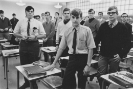 Students at a Jesuit high school, Detroit, 1968