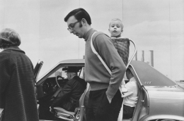 Father and child at the Detroit Auto Show, Detroit, 1968